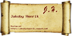 Jakoby Henrik névjegykártya