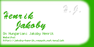 henrik jakoby business card